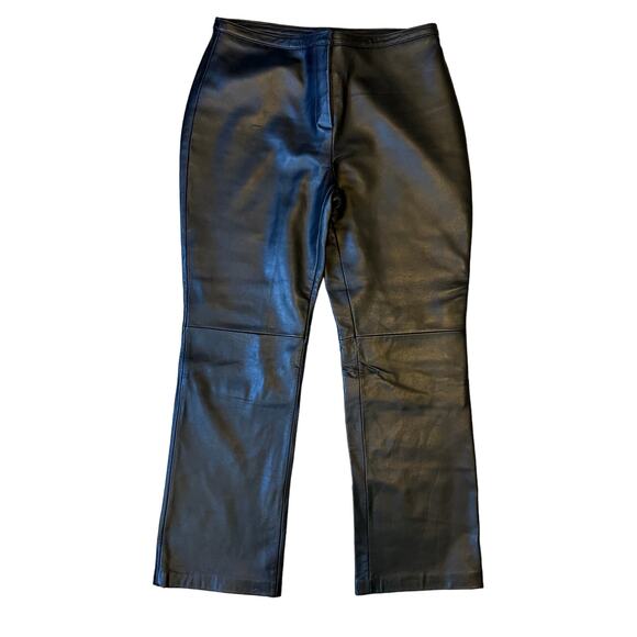 Y2K Croft & Barrow Black Leather Pants Size 14 - Picture 1 of 4